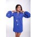Embroidered Mini Dress "Bohemian Roses" Blue