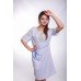 Embroidered Classic Dress "Rose Garden" Light Gray