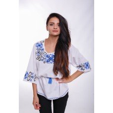 Embroidered Blouse "Flower Dew" handmade