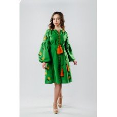 Embroidered Dress "Boho Grassland"