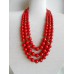 Necklace Namysto of pressed corals 3 threads 2