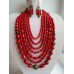 Necklace Namysto and earrings of real big shaped corals 7 threads 