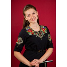 Beads Embroidered Dress "Ukrainian Night"