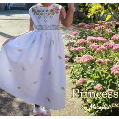 Beads Embroidered Dress for girl "Princess of May"