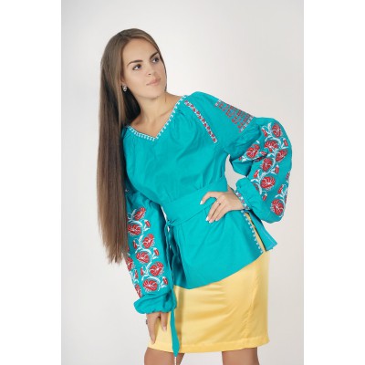 Boho Style Ukrainian Embroidered Folk Blouse 8