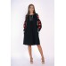 Boho Style Ukrainian Embroidered Classic Dress Black with Red Embroidery