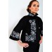 Embroidered coat "Wild Rose" black