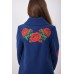 Embroidered coat "Poppy Bouquet" blue