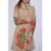 Embroidered coat "Poppy Bouquet" beige
