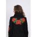 Embroidered coat "Poppy Bouquet" black