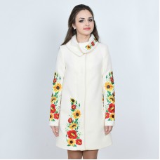 Embroidered coat "Sunrise" white