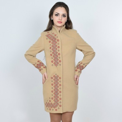 Embroidered coat "Chestnut" beige