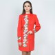 Embroidered coat "Flower Fantasy" red