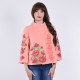 Embroidered coat "Luxurious Poppies" peach