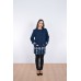 Embroidered coat "Melody" dark blue