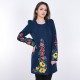 Embroidered coat "Valley of Sun" dark blue