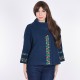 Embroidered coat "Flower Lace" dark blue