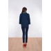 Embroidered coat "Flower Lace" dark blue