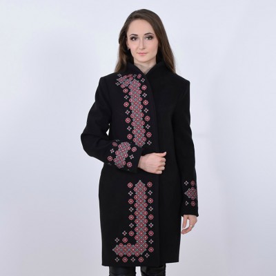 Embroidered coat "Chestnut" black