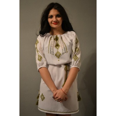 Embroidered dress "Golden Leaves"