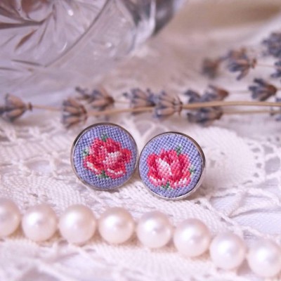 Earrings "Lavender Rose"