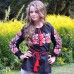 Embroidered blouse "Roses Red on Black"