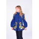 Embroidered coat for girl "Butterfly" dark blue