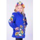 Embroidered coat for girl "Butterfly" light blue