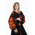 Boho Style Ukrainian Embroidered Dress "Fiery Bird" orange on black