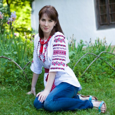 Embroidered blouse "Summer Roses"