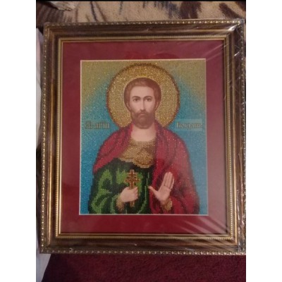 Holy Martyr Bohdan Beads Embroidered Icon