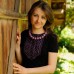 Wooden Necklace + Bracelet + Earrings Violet