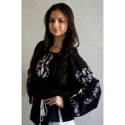 Embroidered blouse "Snowy Night"