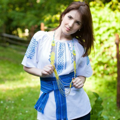 Embroidered blouse "Peaceful Sky"