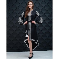 Embroidered Boho Dress "Contrasts" black