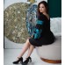 Embroidered Boho Dress "Fresh Blueberry"