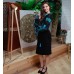 Embroidered Boho Dress "Fresh Blueberry"
