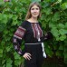 Embroidered  blouse "Magic Triangles Red on Black"