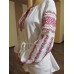 Embroidered  blouse "Lace Red on White"