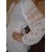 Embroidered  blouse "Fantastic Flowers Brown on White"