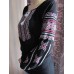 Embroidered  blouse "Magic Triangles Red on Black"