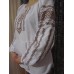 Embroidered  blouse "Lace Brown on White"