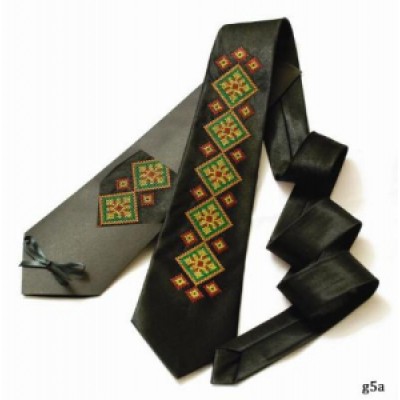 Embroidered tie for men "Stylish Black"