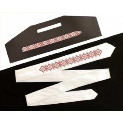 Embroidered tie unisex "Snowwhite"