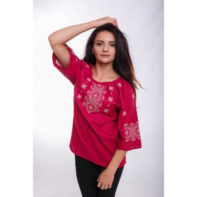 Embroidered Blouse "Radiant Stars" mauve